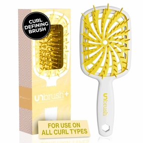 FHI Heat UNbrush Plus — Curly Hair Brush for Gentle & Effective Detangling on Wet or Dry Fragile Hair Types — Detangler Brush w/ 84 UltraFlex Bristles, Ultra-light, Vented, Anti Static Hairbrush