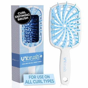 FHI Heat UNbrush Plus — Curly Hair Brush for Gentle & Effective Detangling on Wet or Dry Fragile Hair Types — Detangler Brush w/ 84 UltraFlex Bristles, Ultra-light, Vented, Anti Static Hairbrush