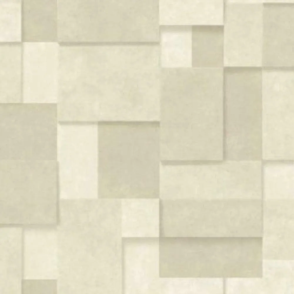 Fine Decor 2896-25355 Duchamp Wheat Patchwork Metallic Wallpaper