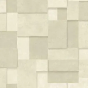 Fine Decor 2896-25355 Duchamp Wheat Patchwork Metallic Wallpaper