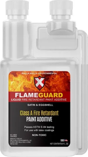 Flame Guard Liquid Fire Retardant 8oz Paint Additive Treats 1 Gallon
