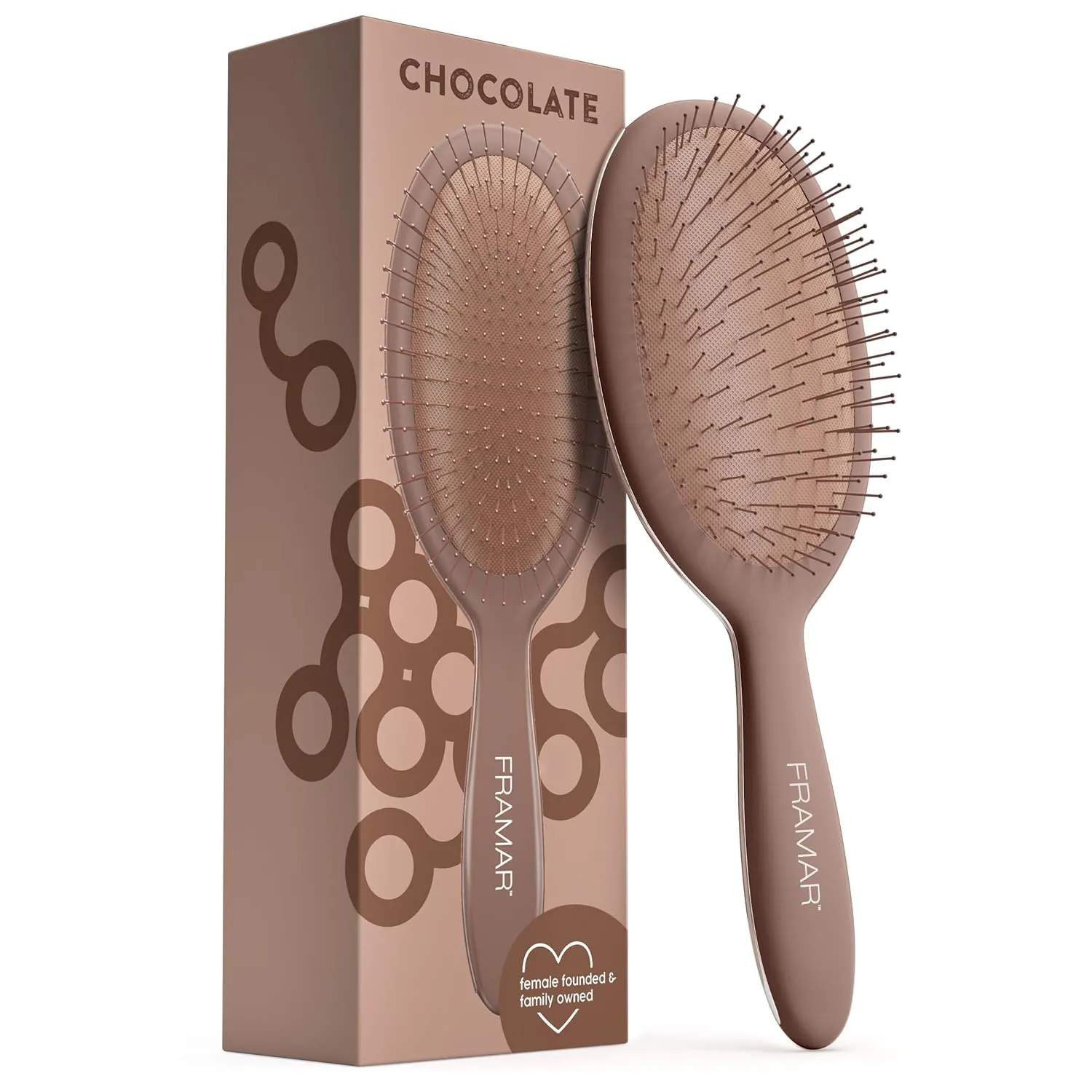 FRAMAR Chocolate Hair Brush Detangler – Wet Hair Brushes For Women, Womens Hair Brush, Hair Accessories, Hairbrush For Women, Cepillos Para Cabello, Reduces Breakage – Detangle Brush