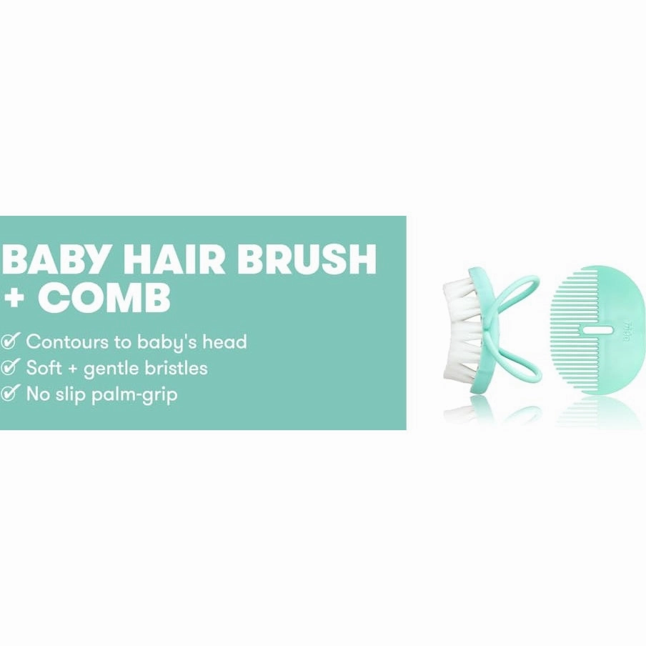 Frida Baby Infant Head-Hugging Baby Hairbrush and Comb Set, Newborn and Up