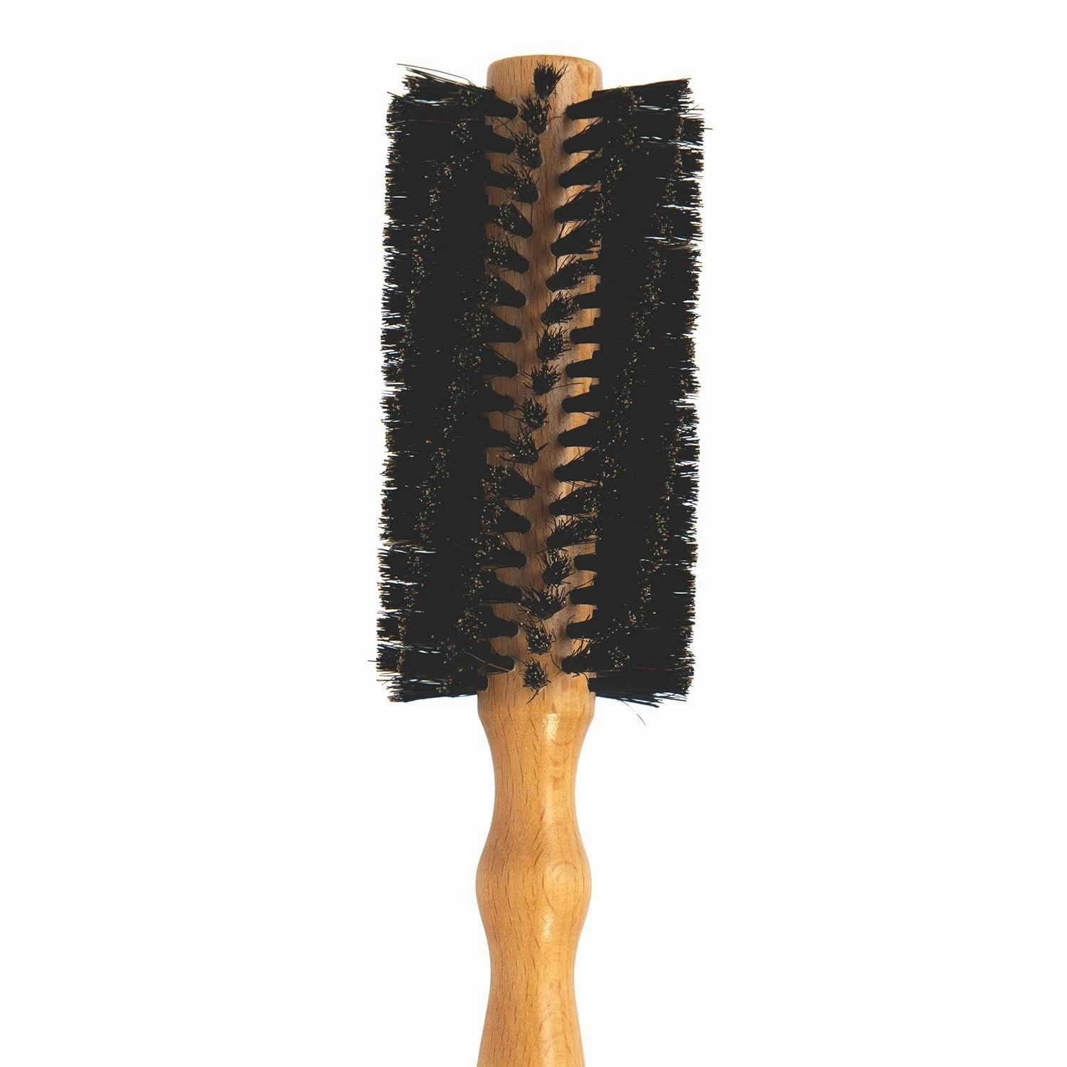 Fuller Brush Natural Beechwood Hairbrush - Ergonomic Contoured Handle - Genuine Boar Bristles - Spiral Tufting Pattern for Curls & Bobs - Style & Wave with Natural Shine (Spiral All Round)