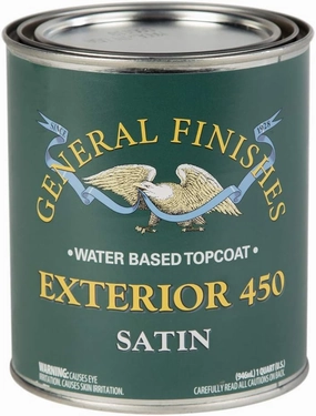 General Finishes Exterior 450 Water Based Topcoat, 1 Quart, Satin