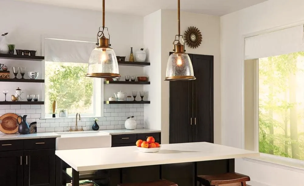 Generation Lighting P1355SN Hobson Medium One - Light Pendant Hanging Modern Fixture, Satin Nickel Finish
