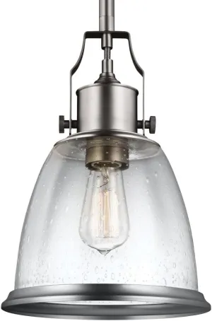 Generation Lighting P1355SN Hobson Medium One - Light Pendant Hanging Modern Fixture, Satin Nickel Finish