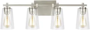 Generation Lighting-Sean Lavin-4 Light Bath Vanity in Traditional Style-28.63 Inch Wide by 8.88 Inch Tall-Satin Nickel F