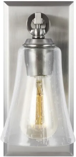 Generation Lighting-Sean Lavin-One Light Wall Sconce in Transitional Style-5 Inch Wide by 11 Inch Tall-Satin Nickel Fini