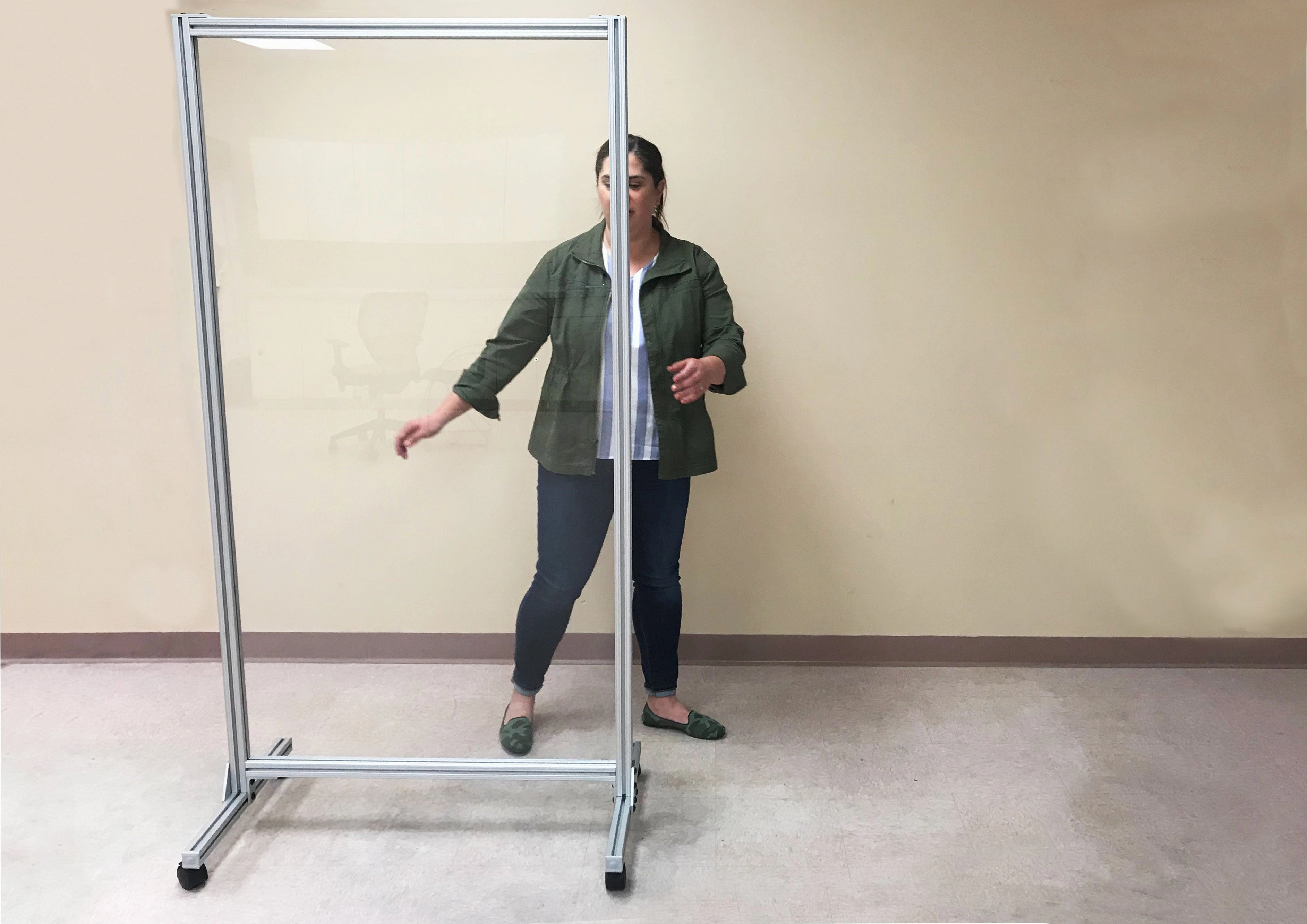 Ghent Glass Mobile Divider, Clear, 74"H x 38"W