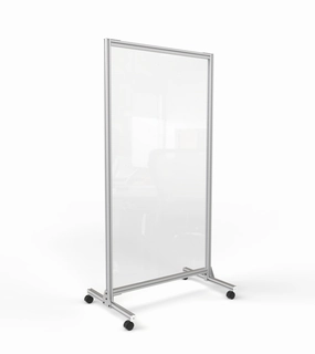 Ghent Glass Mobile Divider, Clear, 74"H x 38"W