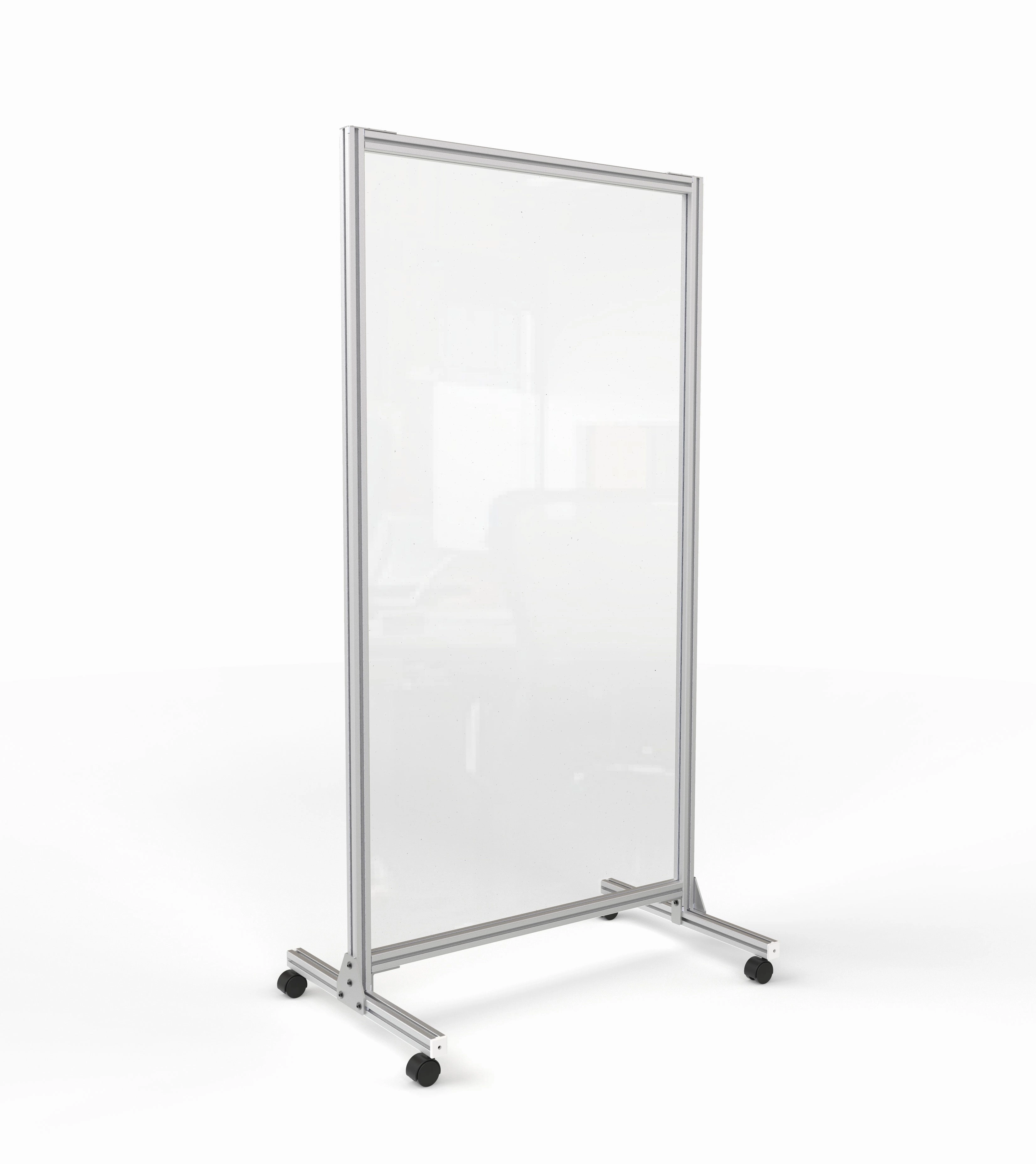 Ghent Glass Mobile Divider, Clear, 74"H x 38"W