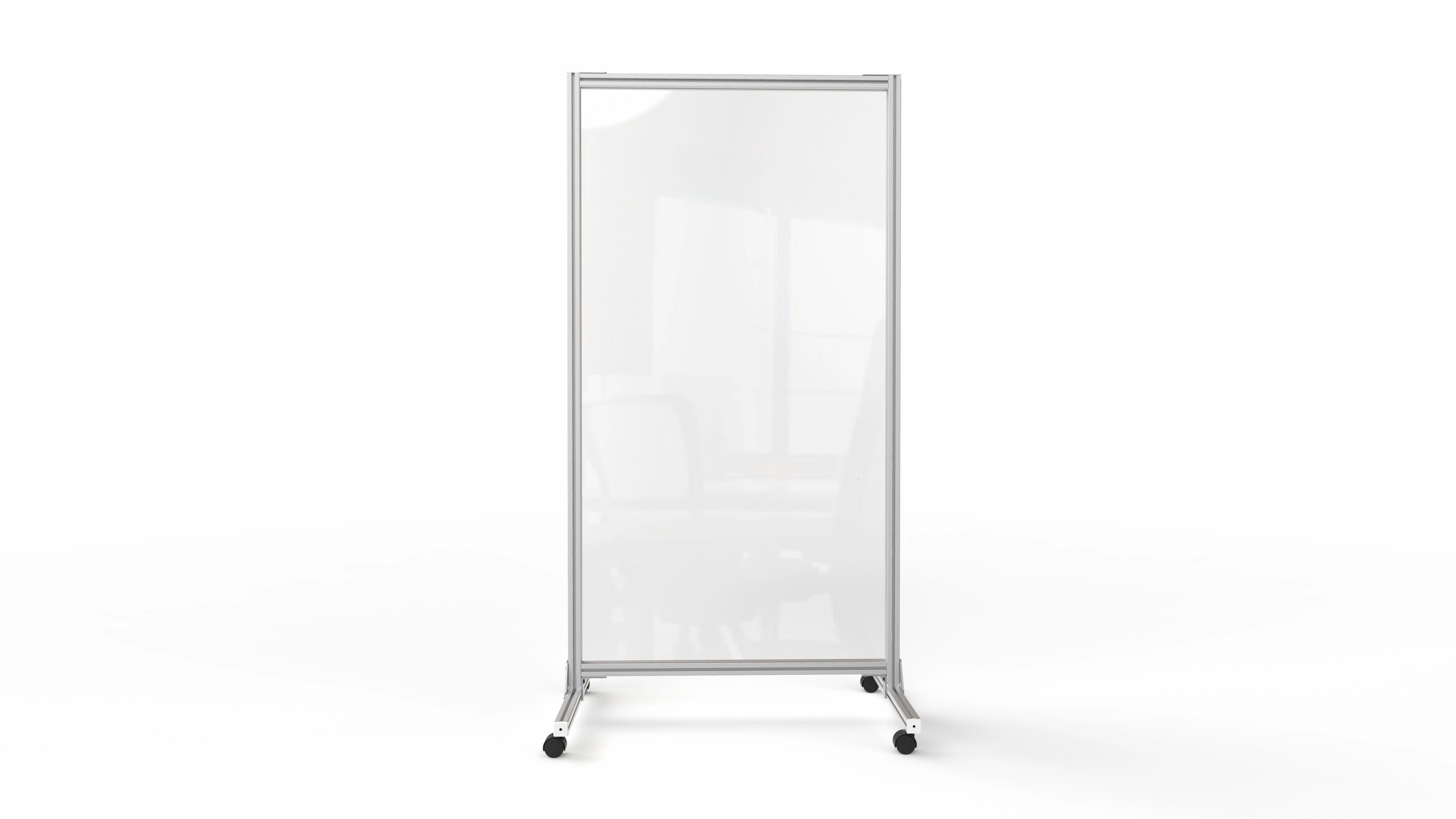 Ghent Glass Mobile Divider, Clear, 74"H x 38"W