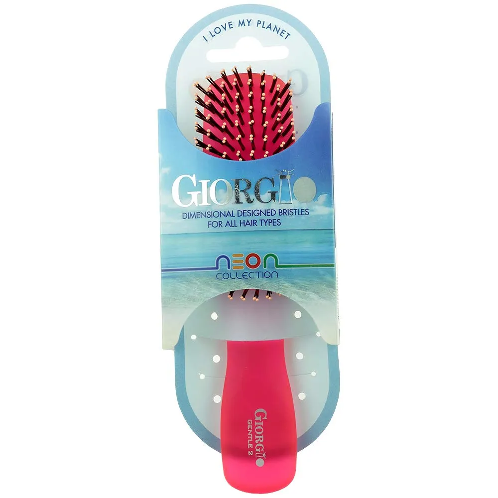 Giorgio GIO1 Gentle Hair Brush Dresser Size. Wet & Dry Pro Hair Brush Detangler. Soft for Sensitive Scalp. Good For Men Women & Kids All hair lengths. Durable and Anti-Static. (Set, Raspberry)
