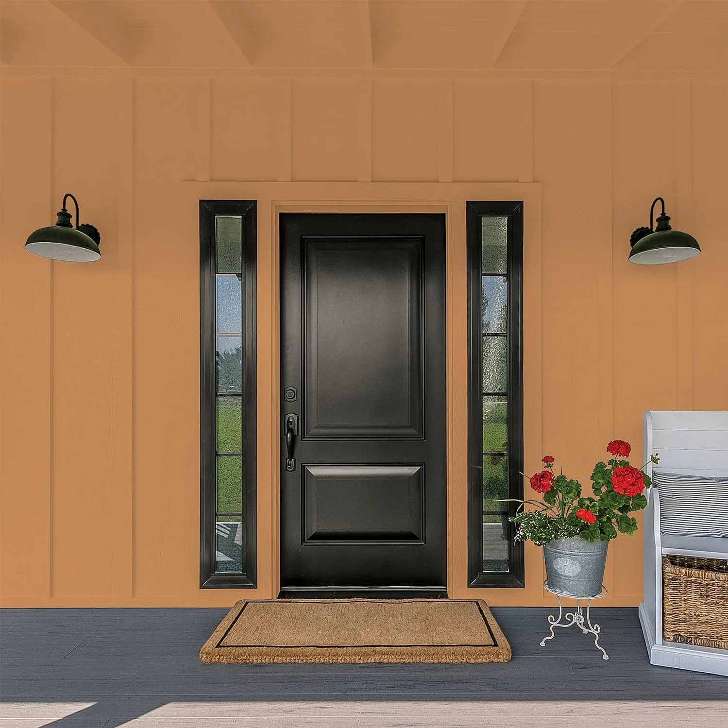 Glidden Exterior Paint   Primer: Brown/Cowboy Hat, One Coat, Flat, 1-Gallon