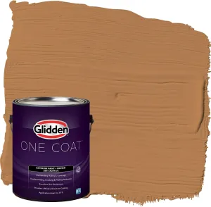 Glidden Exterior Paint   Primer: Brown/Cowboy Hat, One Coat, Flat, 1-Gallon