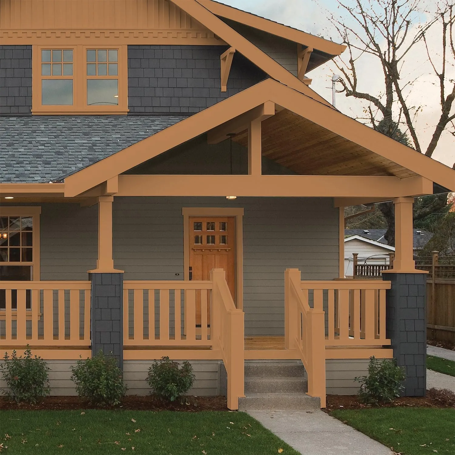 Glidden Exterior Paint   Primer: Brown/Cowboy Hat, One Coat, Semi-Gloss, 1-Gallon