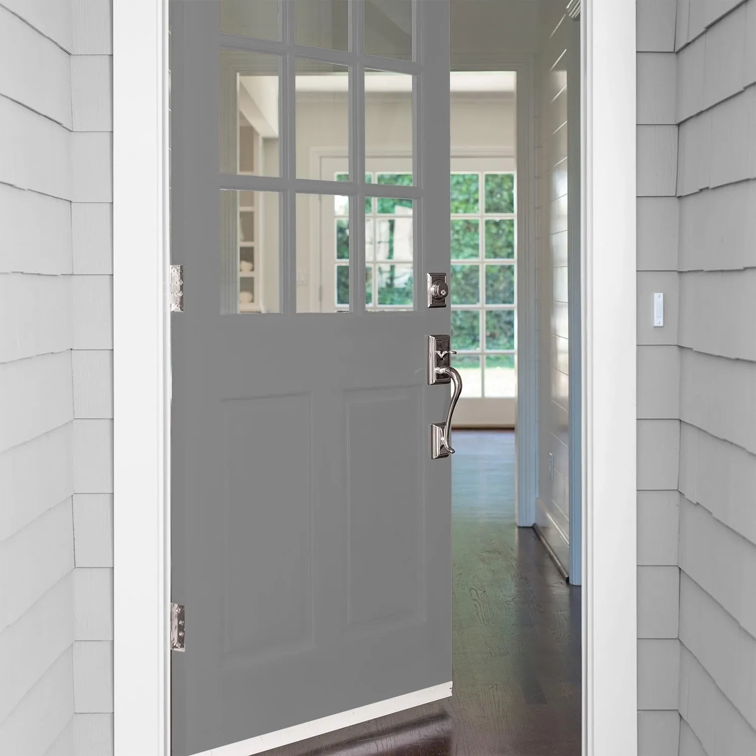 Glidden Exterior Paint   Primer: Gray/Dover Gray, One Coat, Satin, 1-Gallon