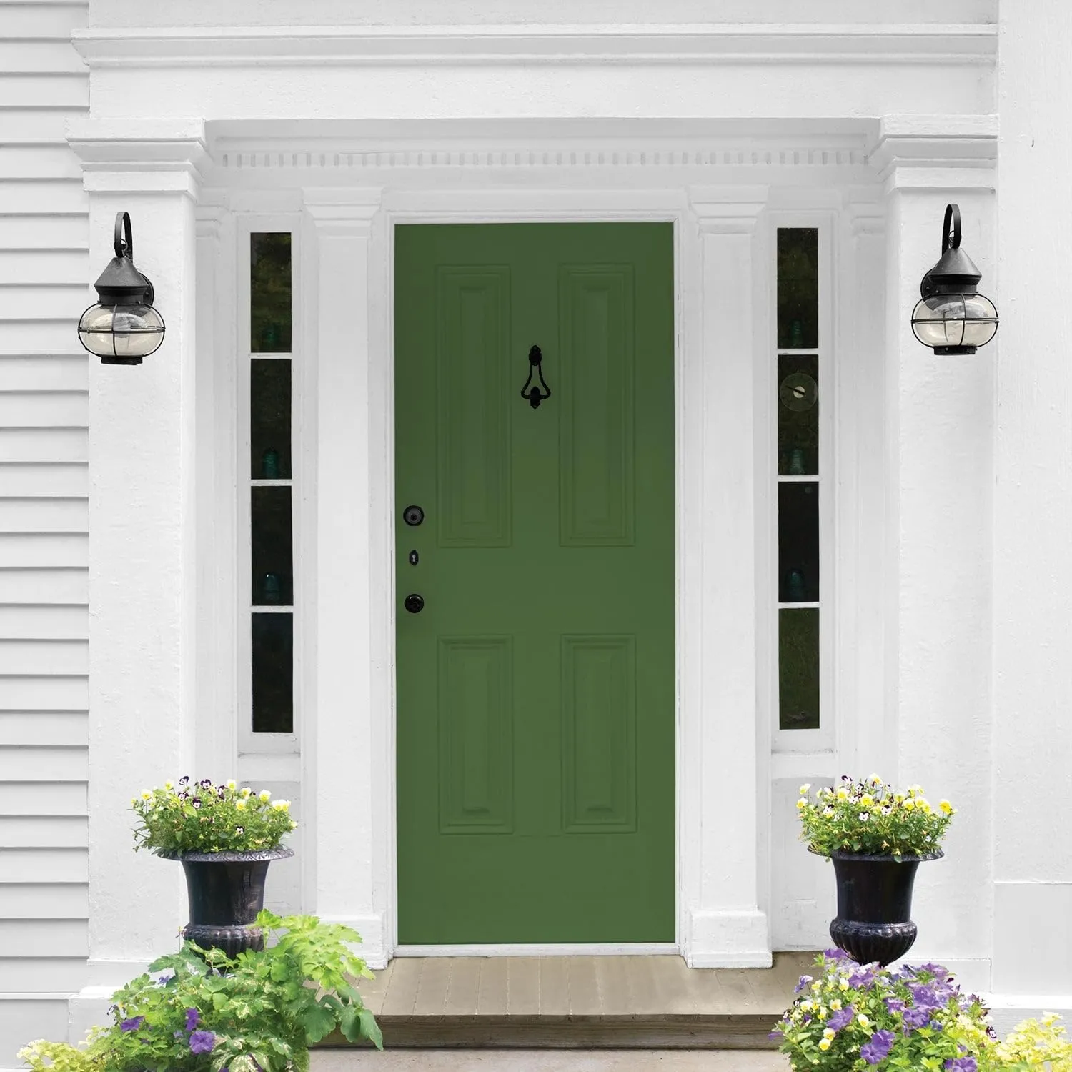 Glidden Exterior Paint   Primer: Green/Mountain Forest, One Coat, Semi-Gloss, 1-Gallon