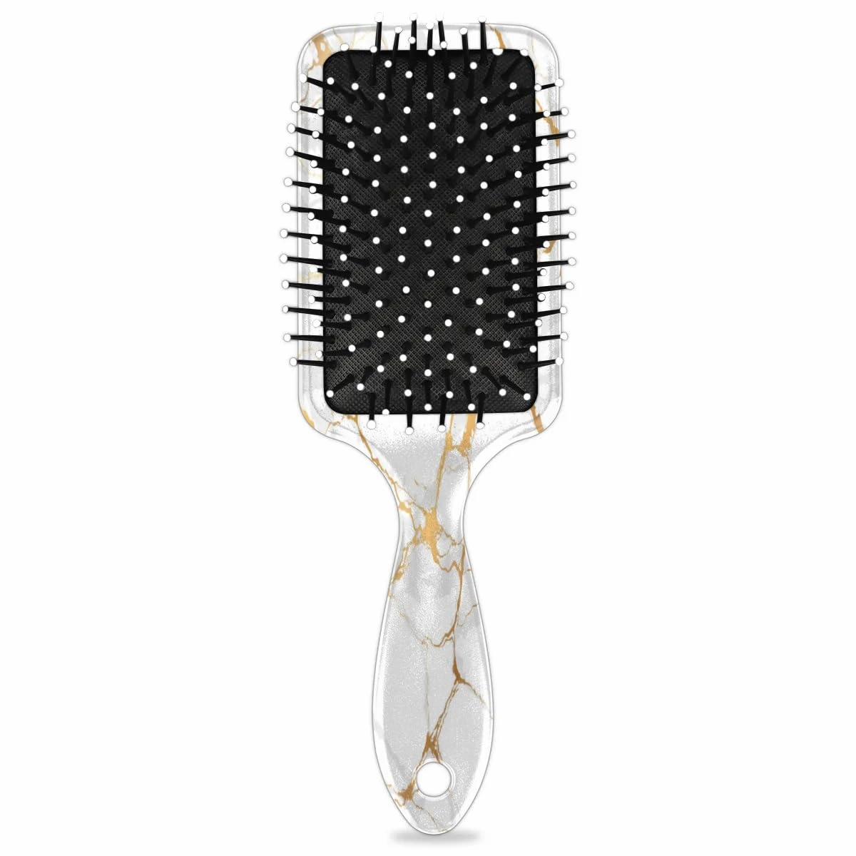 Gold White Marble Hair Brush for Kids Girls Boys, Wet Dry Detangling Hair Brush Soft Bristle Hair Brushes Paddle Hairbrush for All Hair Types Women Men