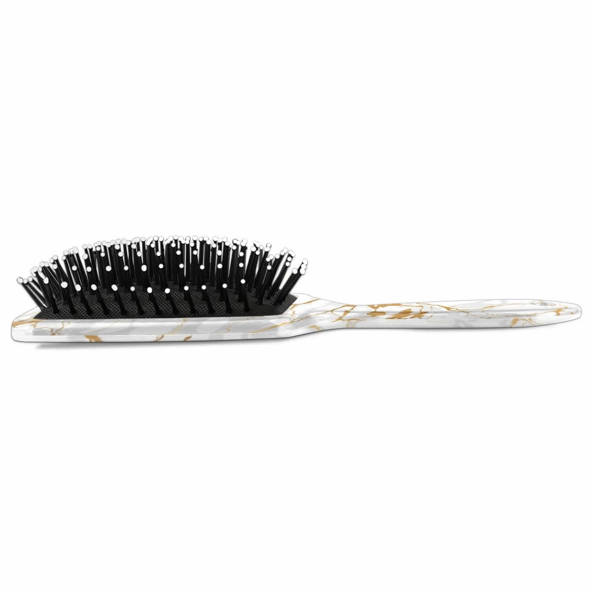 Gold White Marble Hair Brush for Kids Girls Boys, Wet Dry Detangling Hair Brush Soft Bristle Hair Brushes Paddle Hairbrush for All Hair Types Women Men