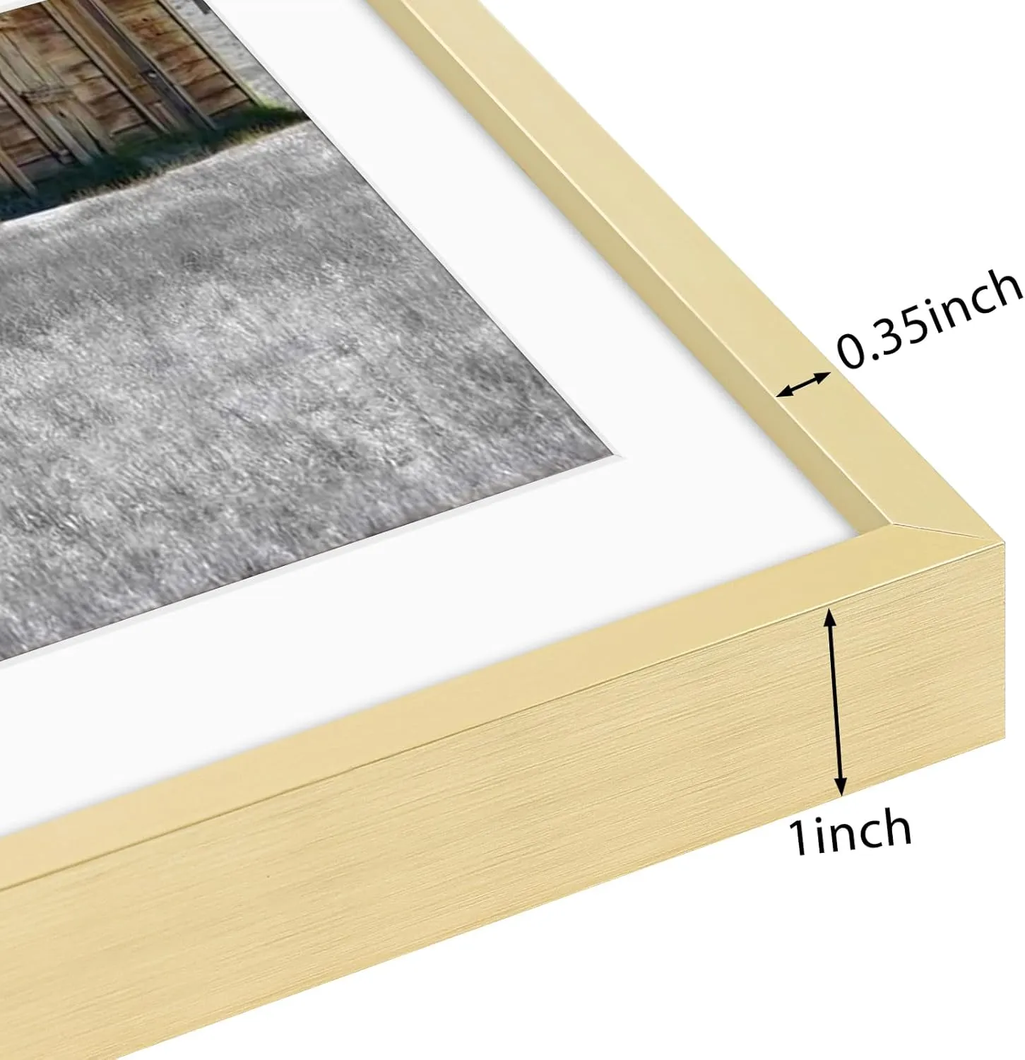Golden State Art, 8x10 Gold Picture Frame Display Photo 5x7 with Mat or 8 x 10 Without Mat for Wall Mounting, Classic Satin Aluminum Frames with Real Glass (Pack of 1)