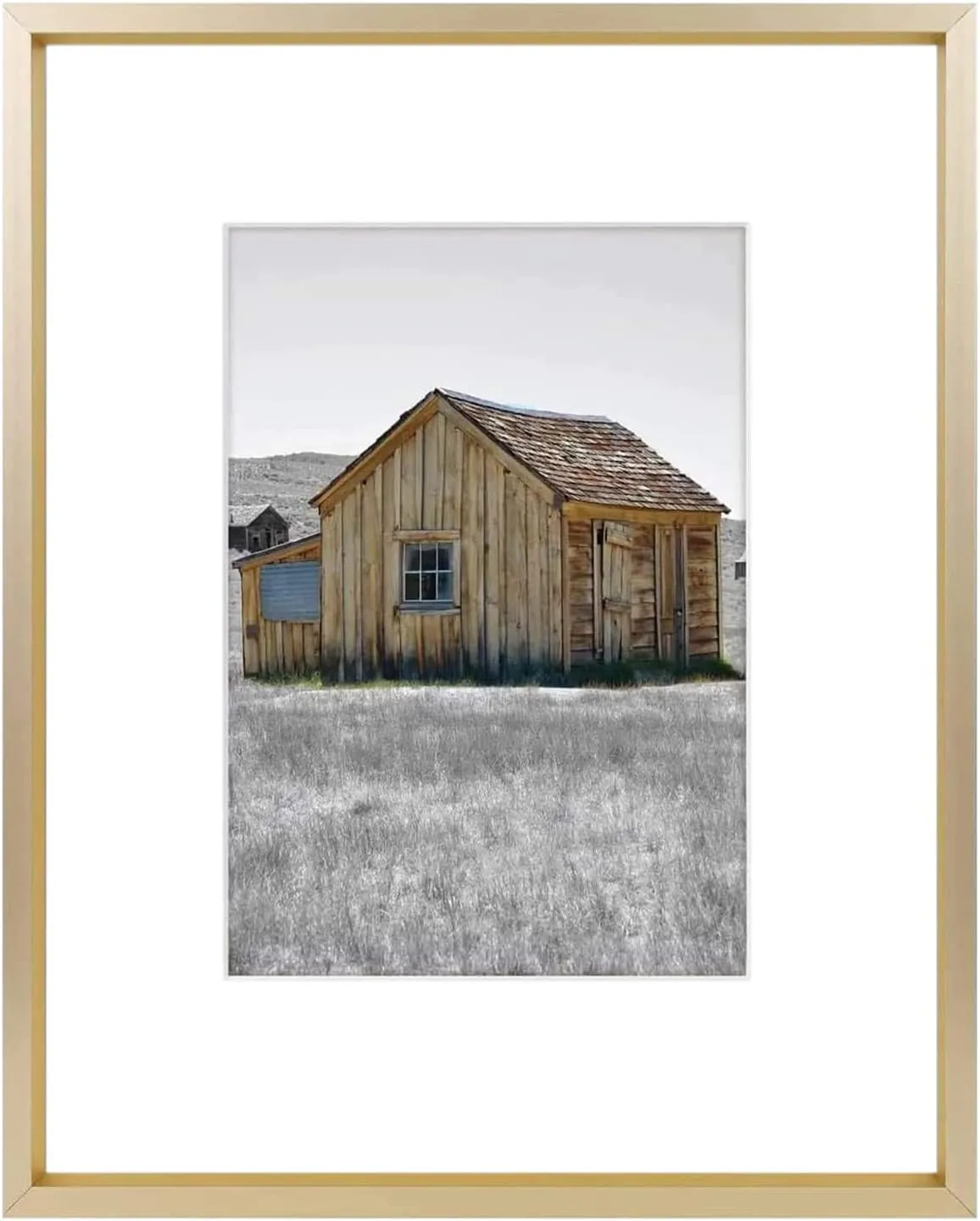 Golden State Art, 8x10 Gold Picture Frame Display Photo 5x7 with Mat or 8 x 10 Without Mat for Wall Mounting, Classic Satin Aluminum Frames with Real Glass (Pack of 1)