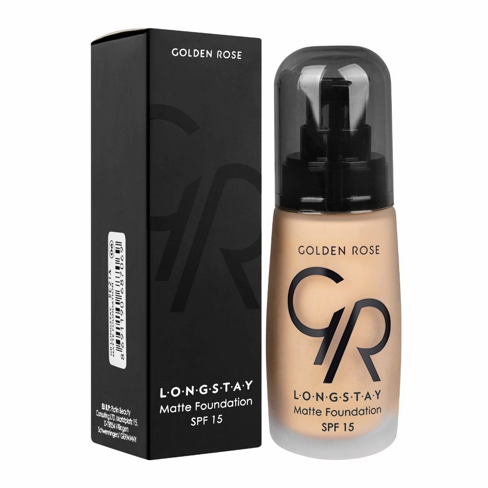 Golden Rose Long Stay Matte Foundation, Oil-Free, SPF-15, 06, 32ml