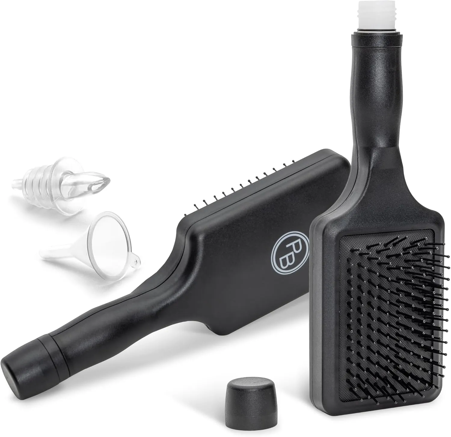 GoPong Hair Brush Flask 2 Pack (16 oz Total) - Party Brush Hidden Alcohol Travel Flasks for Women and Men – Secret Liquor Containers for Concerts, Cruises, and Sports Events - Black