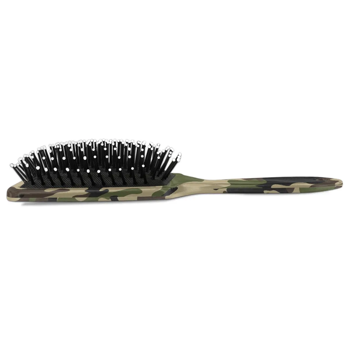 Green Camo Camouflage Hair Brush for Kids Girls Boys, Wet Dry Detangling Hair Brush Soft Bristle Hair Brushes Paddle Hairbrush for All Hair Types Women Men