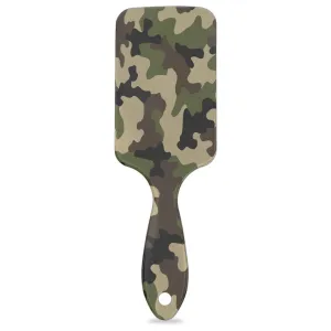 Green Camo Camouflage Hair Brush for Kids Girls Boys, Wet Dry Detangling Hair Brush Soft Bristle Hair Brushes Paddle Hairbrush for All Hair Types Women Men