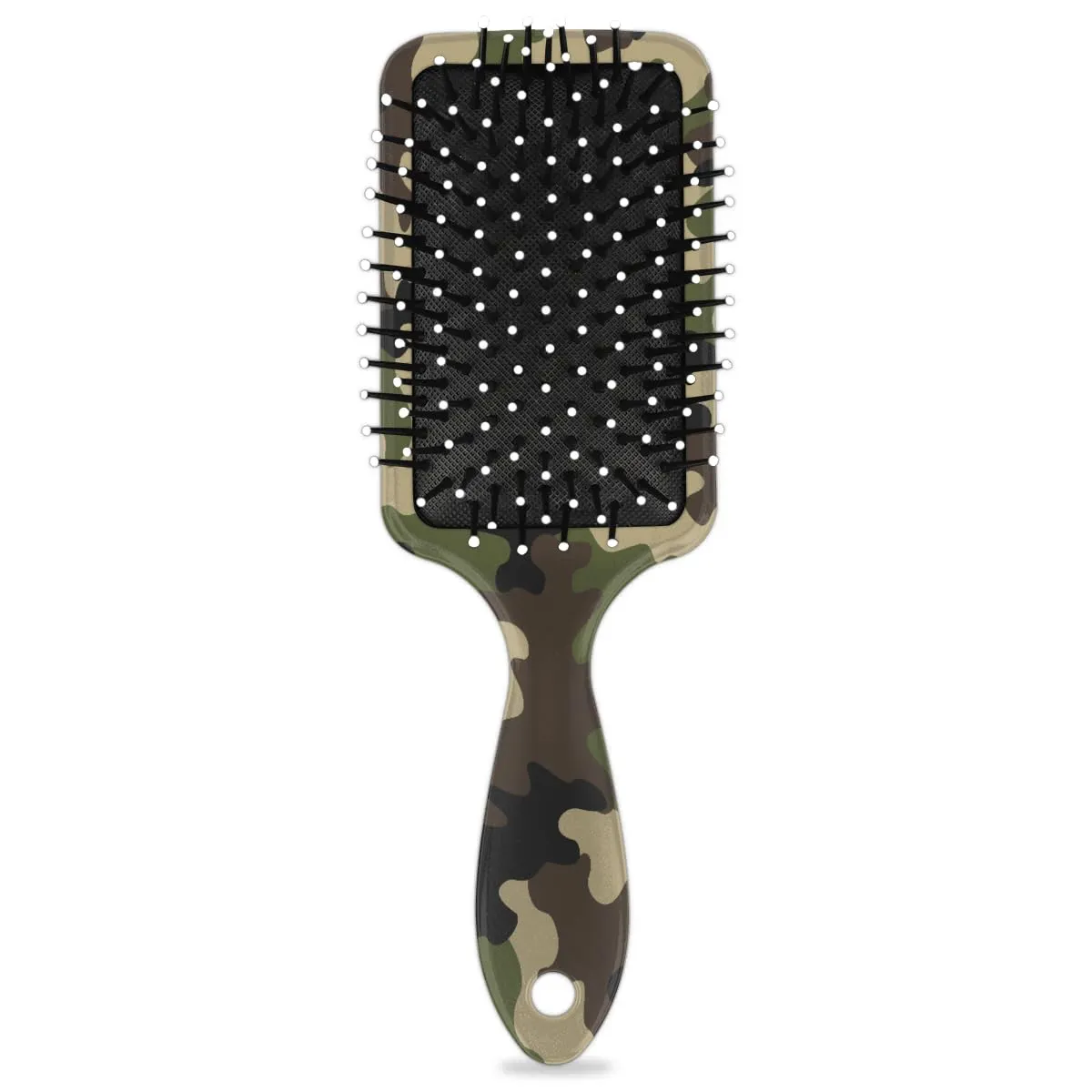 Green Camo Camouflage Hair Brush for Kids Girls Boys, Wet Dry Detangling Hair Brush Soft Bristle Hair Brushes Paddle Hairbrush for All Hair Types Women Men