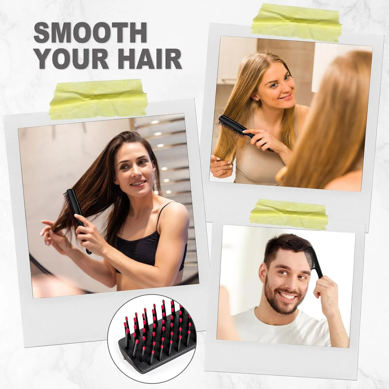 Hair Brush and Combs Bulk Individually Wrapped for Homeless,Disposable Hair Combs Bulk Hair Brushes Detangling Hairbrush for Women Shelter Nursing Hotel Church Charity Supplies100