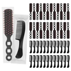 Hair Brush and Combs Bulk Individually Wrapped for Homeless,Disposable Hair Combs Bulk Hair Brushes Detangling Hairbrush for Women Shelter Nursing Hotel Church Charity Supplies100