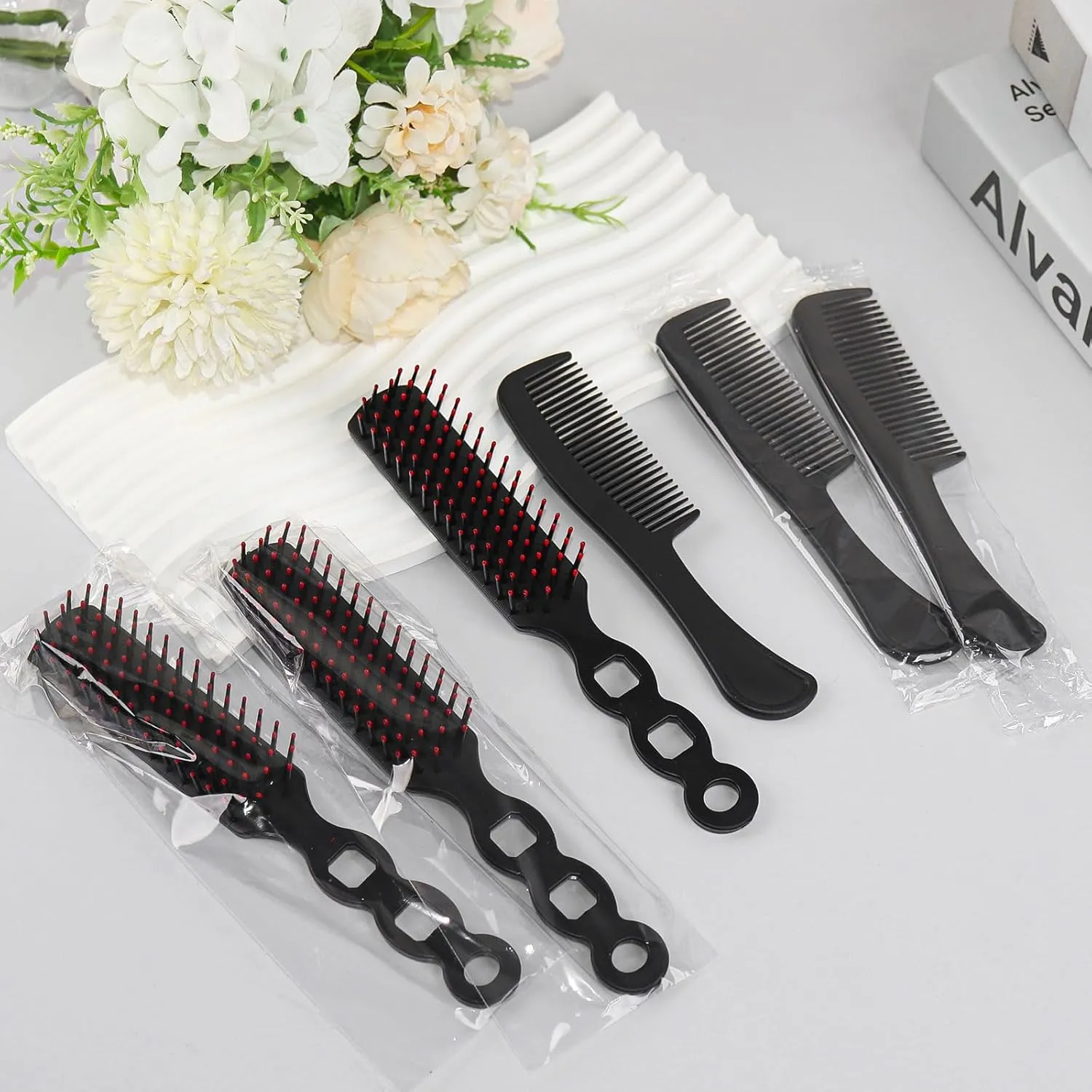 Hair Brush and Combs Bulk Individually Wrapped for Homeless,Disposable Hair Combs Bulk Hair Brushes Detangling Hairbrush for Women Shelter Nursing Hotel Church Charity Supplies100