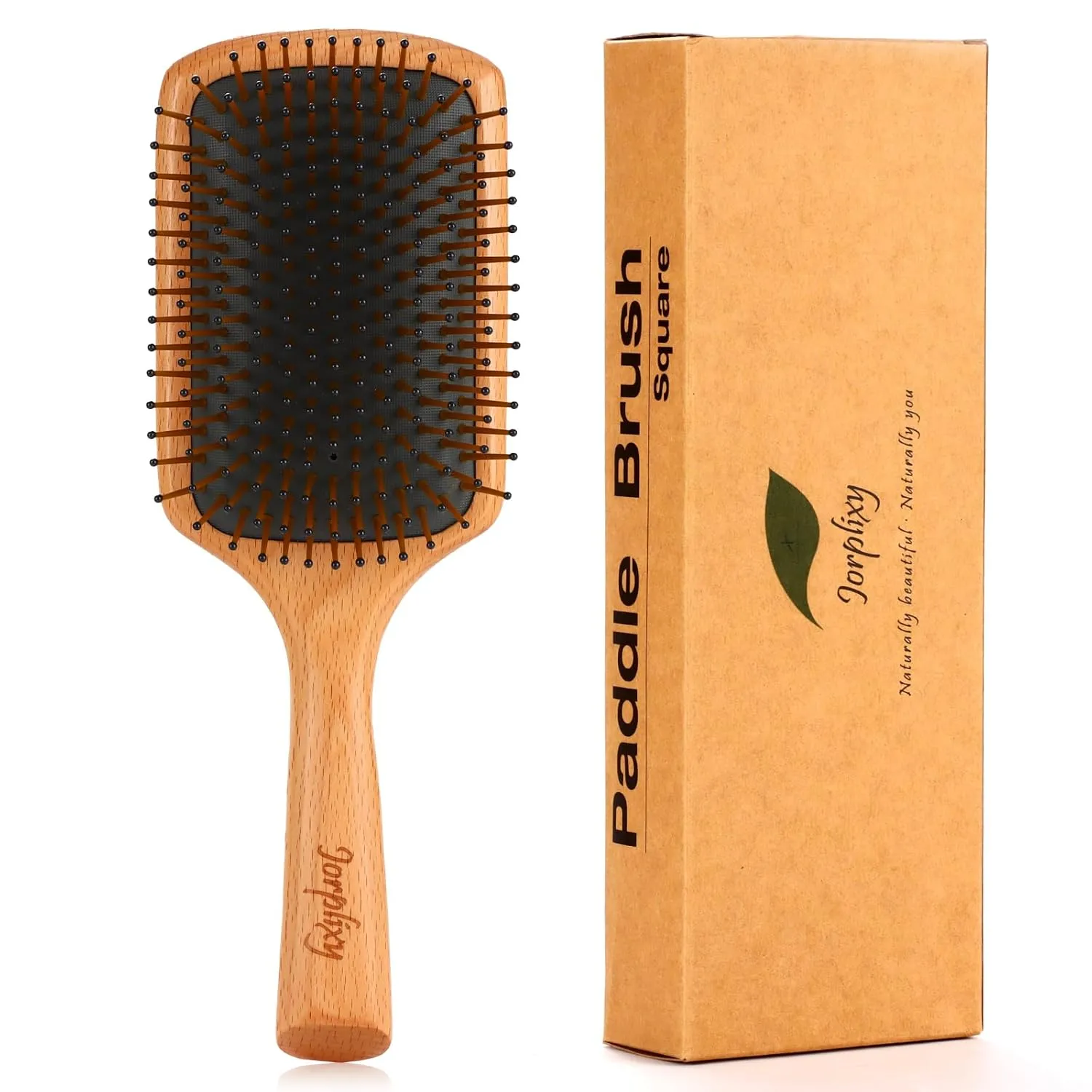Hair brush for Men and women,wet brush with wooden handle,curly hair brush,air cushion brush,wooden hairbrush for Thick/thin/Fine Hair,paddle brush for Wet & Dry Hair,square large hair brush