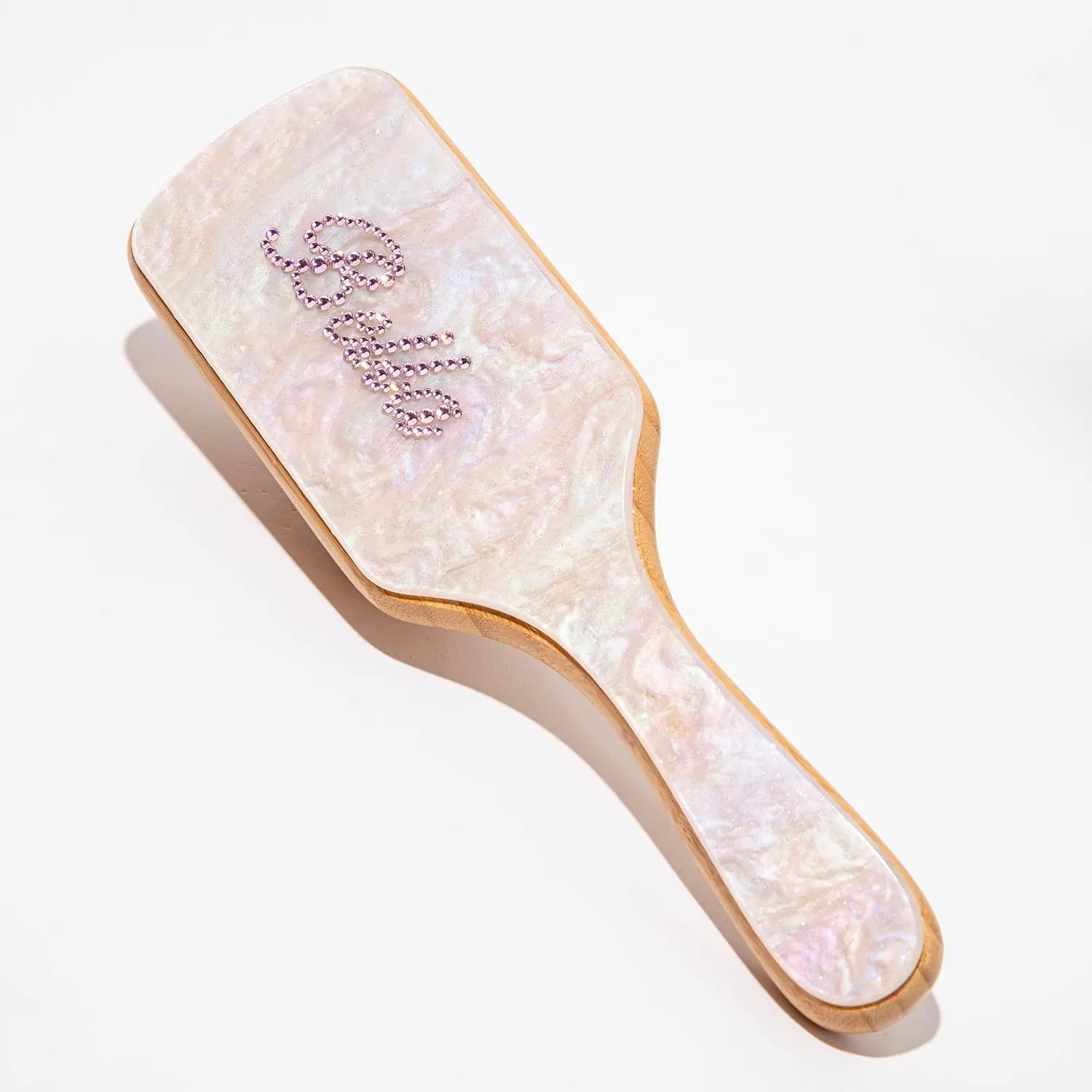 Hair Brush, Personalized Bamboo Paddle Brush, Natural Bamboo Bristles Detangling Hairbrush for Massaging Scalp, Women's and Girls Gift (Square, 8.86" x 2.68")