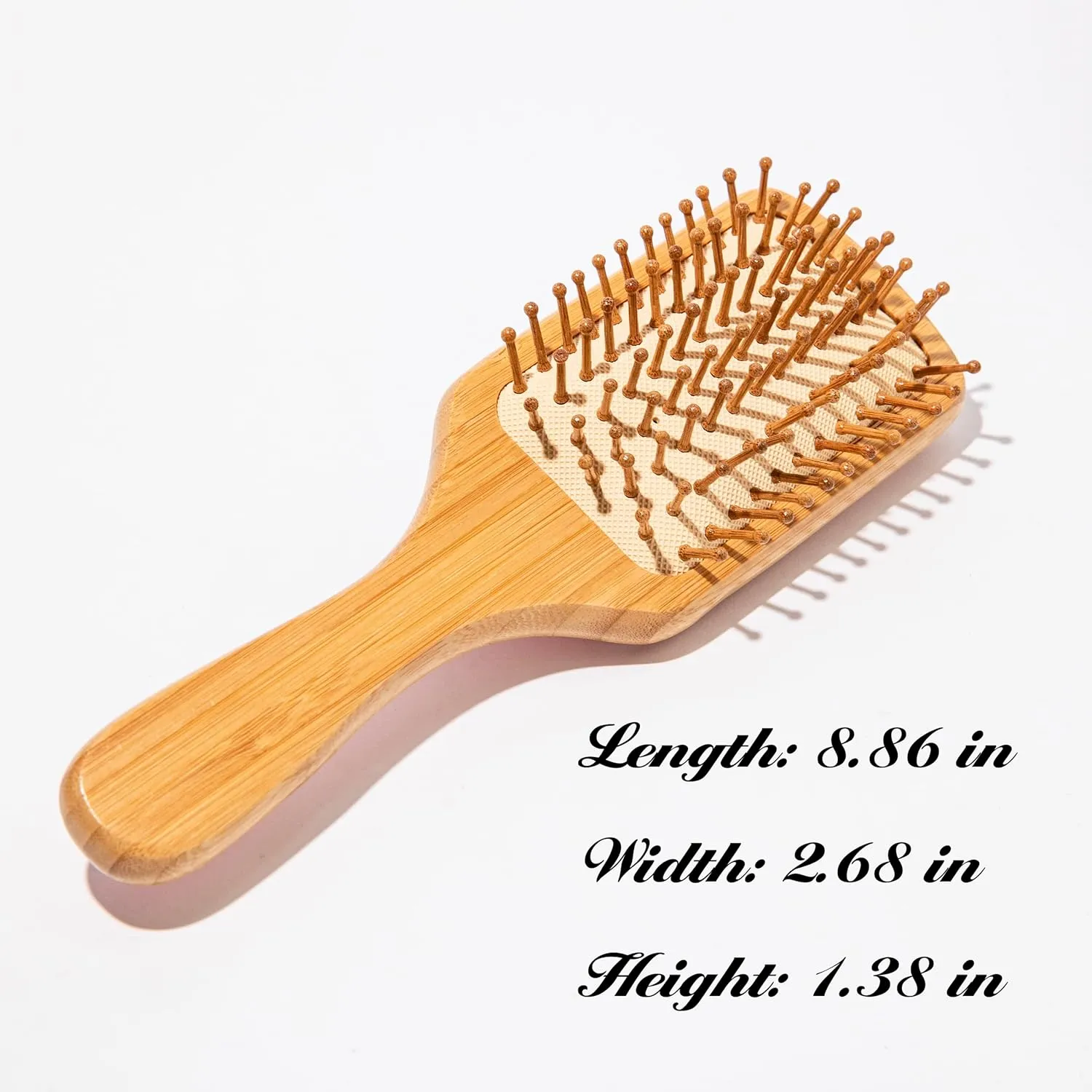 Hair Brush, Personalized Bamboo Paddle Brush, Natural Bamboo Bristles Detangling Hairbrush for Massaging Scalp, Women's and Girls Gift (Square, 8.86" x 2.68")