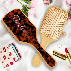 Hair Brushes for Women,Personalized Rhinestone Hair Brush with Name,Custom Marble Hairbrush,Handmade Inlay Rhinestones Hairbrush,Natural Wooden Bamboo Brush Scalp Massage-Suit for All Hari Types