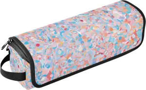 Hair Tools Travel Bag with Heat Resistant Mat Detachable 2-in-1 Curling Iron Travel Case Hot Tools Organizer for Straightener Flat Iron Abstract Glitter