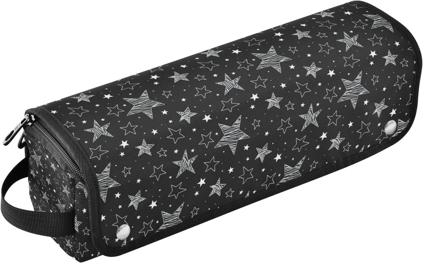 Hair Tools Travel Bag with Heat Resistant Mat Detachable 2-in-1 Curling Iron Travel Case Hot Tools Organizer for Straightener Flat Iron Black Stars