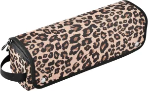Hair Tools Travel Bag with Heat Resistant Mat Detachable 2-in-1 Curling Iron Travel Case Hot Tools Organizer for Straightener Flat Iron Leopard Print Brown