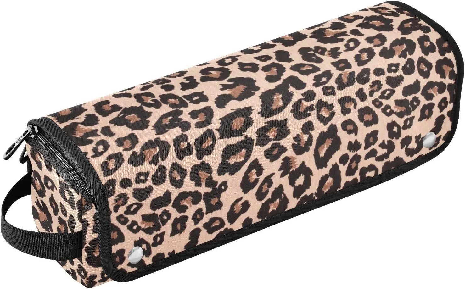Hair Tools Travel Bag with Heat Resistant Mat Detachable 2-in-1 Curling Iron Travel Case Hot Tools Organizer for Straightener Flat Iron Leopard Print Brown