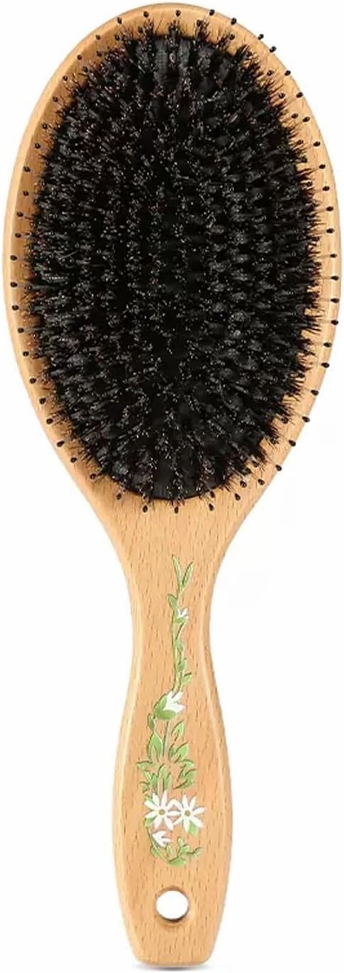 Hair Brush, Boar & Nylon Bristle Brush for Wet/Dry Hair Smoothing Massaging Detangling, Boar Bristle Hair Brushes for Women Men, Everyday Brush Enhance Shine & Health