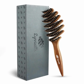 Hair Brush, For All Hair Types, Detangler Hairbrush, Durable Boar Bristle Brush, Vented Design, Massage The Scalp, Curved Paddle Elevates Your Experience