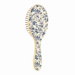 Hair Brushes for Women Wooden Brush for Massaging Scalp Blue White Chinoiserie Floral Hair Brushes for All Hair Types