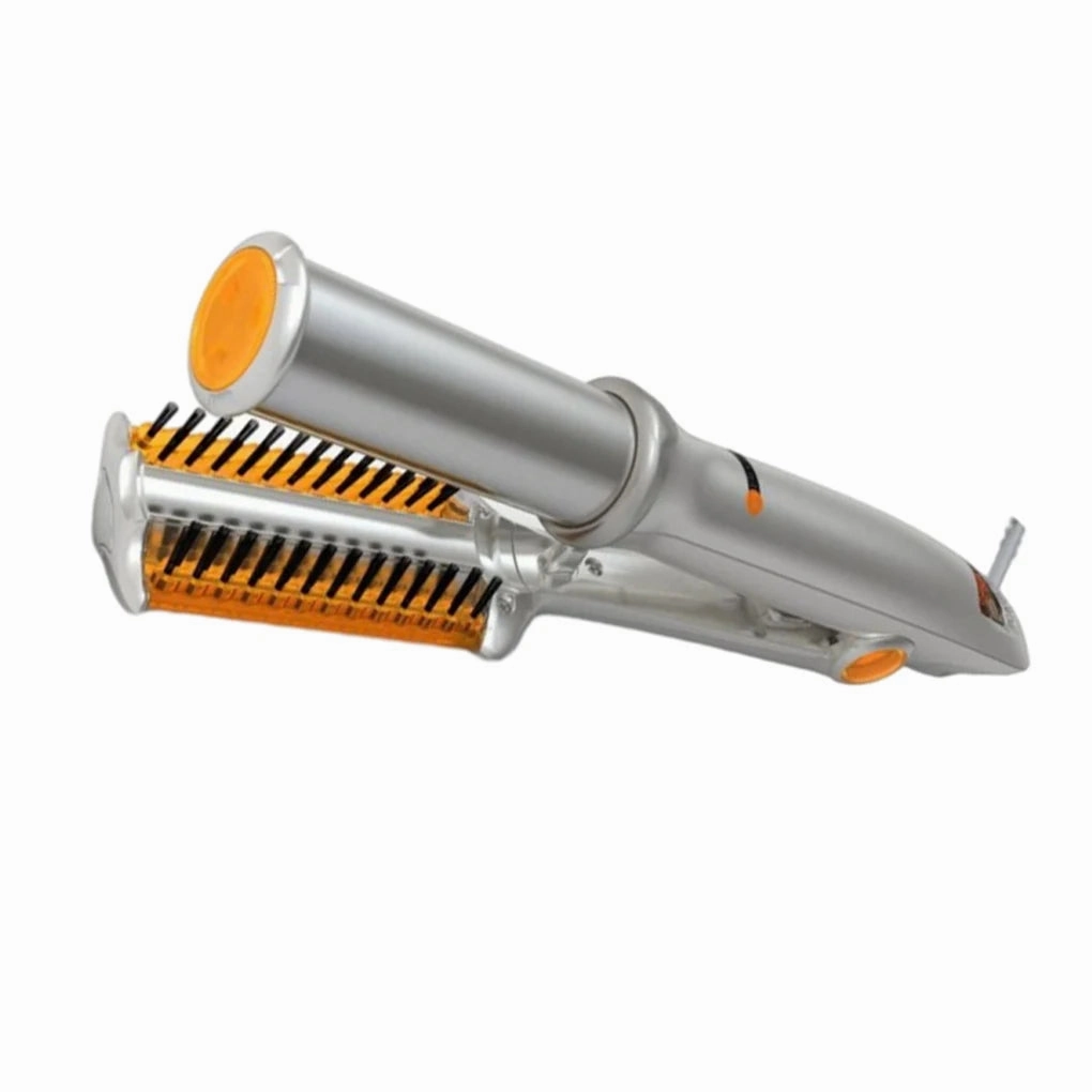 Hair Curling Iron Rotating Hair Curler 2 In 1 Hair Curler Straightener Brush Smoothing Hair Iron Electric Hairbrush