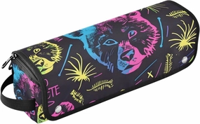 Hair Styling Tools Organizers,Neon Red and Blue Bear Cute Portable Hair Tools Organizer with Heat Resistant Mat for Flat Iron Straightener,Curling and Other Hair Styling Tools