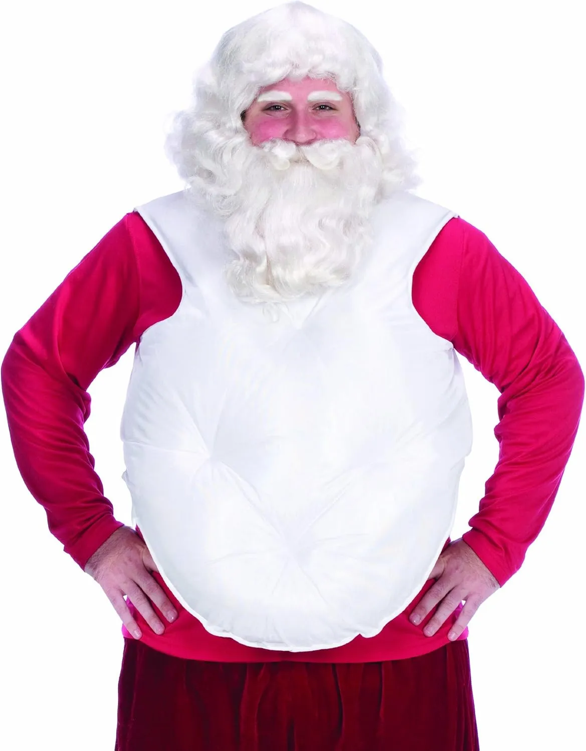 Halco Santa Belly Stuffer Color White - # 5931 Fat Suit Vest Claus Washable Satin Lightweight Tummy Pad Tie Closure Padding