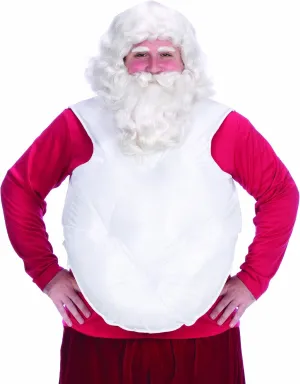 Halco Santa Belly Stuffer Color White - # 5931 Fat Suit Vest Claus Washable Satin Lightweight Tummy Pad Tie Closure Padding